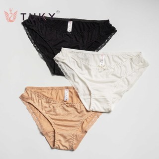 Quần lót nữ ôm mông, lưng thấp, cotton phối viền ren TUKY 008BS Chuẩn Hàng Thương Hiệu