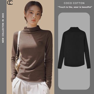 Áo giữ nhiệt nữ cao cấp cổ liền CoCoCotton lót nỉ dày dặn CC55