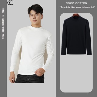 Áo giữ nhiệt nam co giãn cổ 3 phân COCOCOTTON cao cấp CC03