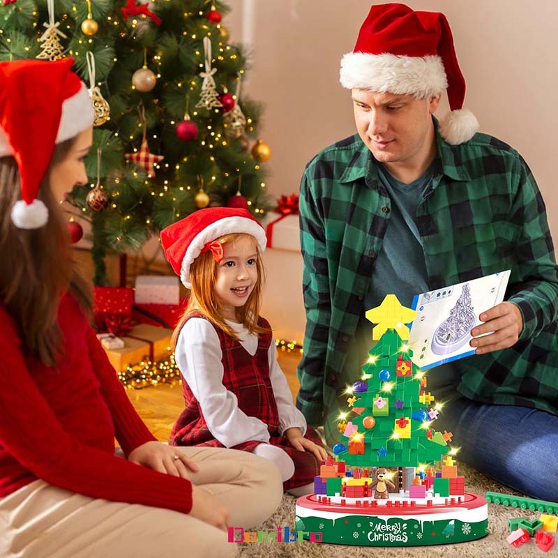 Bộ đồ chơi lắp ráp Lego Cây Giáng sinh Mô hình xếp hình, Quà tặng Giáng sinh, cây Giáng sinh với ánh sáng