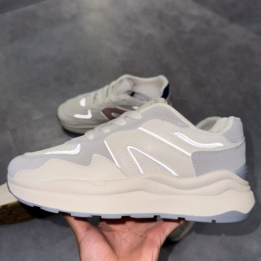 Giày thể thao nữ đơn giản da pu viền dạ quang dễ thương