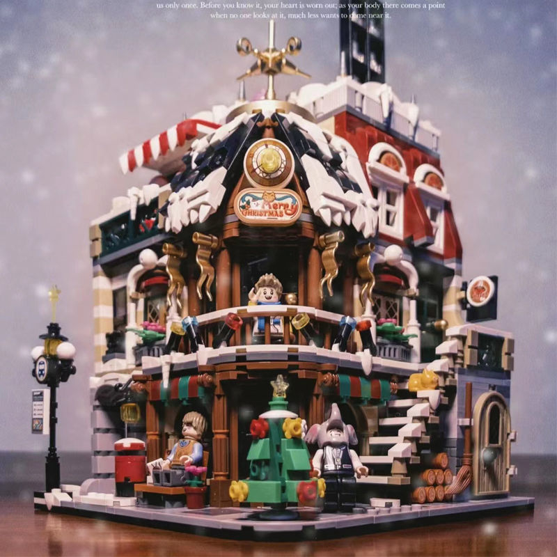 COMBO bộ lắp ráp mô hình nhà giáng sinh Christmas Cafe và nhà tết