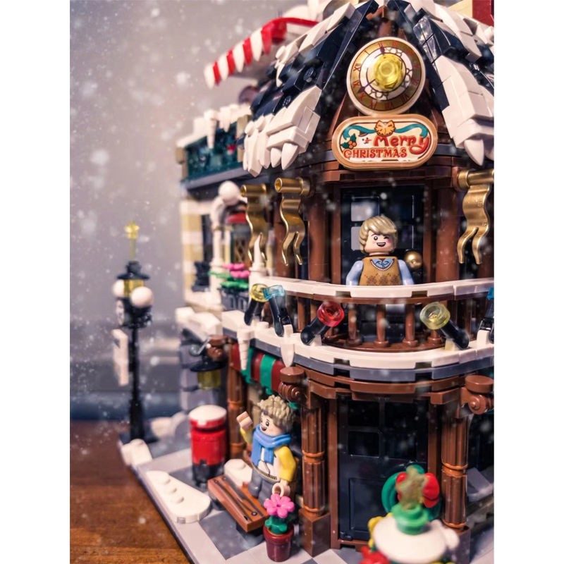 COMBO bộ lắp ráp mô hình nhà giáng sinh Christmas Cafe và nhà tết