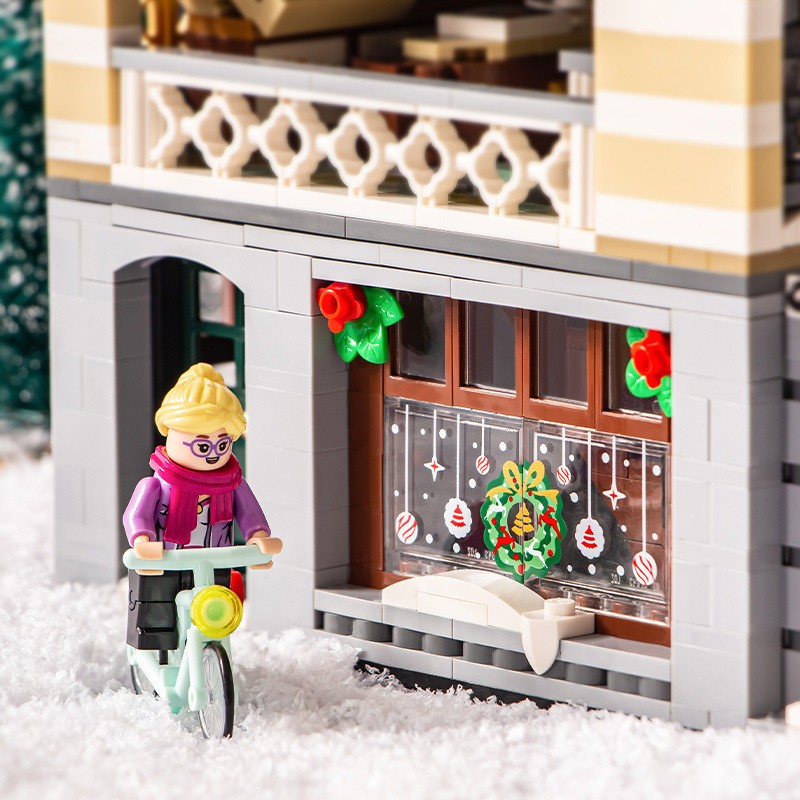 COMBO bộ lắp ráp mô hình nhà giáng sinh Christmas Cafe và nhà tết