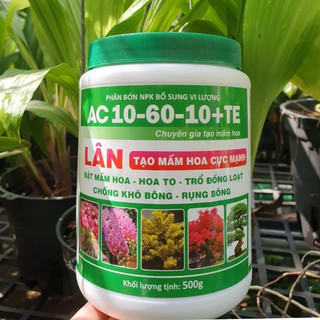 Siêu lân ac 10-60-10 +te hủ 500g, phân bón kích ra hoa, tạo mầm hoa cực mạnh