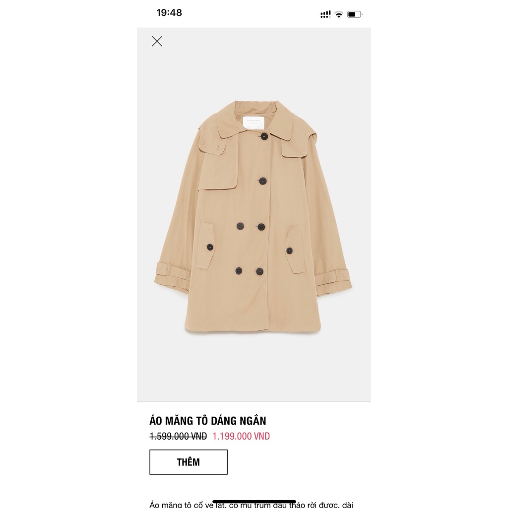 Áo khoác kaki Zara Woman