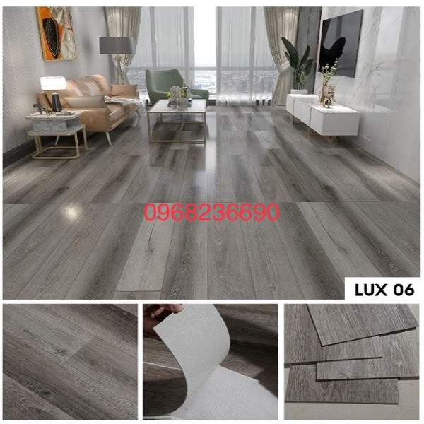 Miễn Phí Vận Chuyển 7 Tấm  Sàn Nhựa Vân Gỗ Keo Dán Sẵn KT 914 x 154 x 2mm
