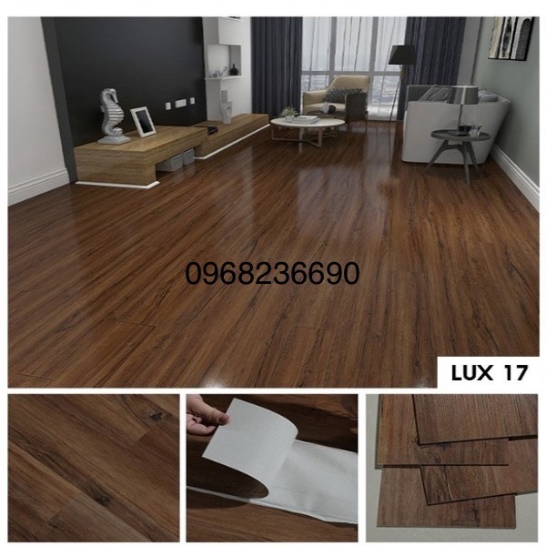 Miễn Phí Vận Chuyển 7 Tấm  Sàn Nhựa Vân Gỗ Keo Dán Sẵn KT 914 x 154 x 2mm