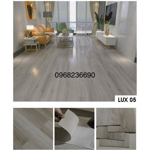 Miễn Phí Vận Chuyển 7 Tấm  Sàn Nhựa Vân Gỗ Keo Dán Sẵn KT 914 x 154 x 2mm