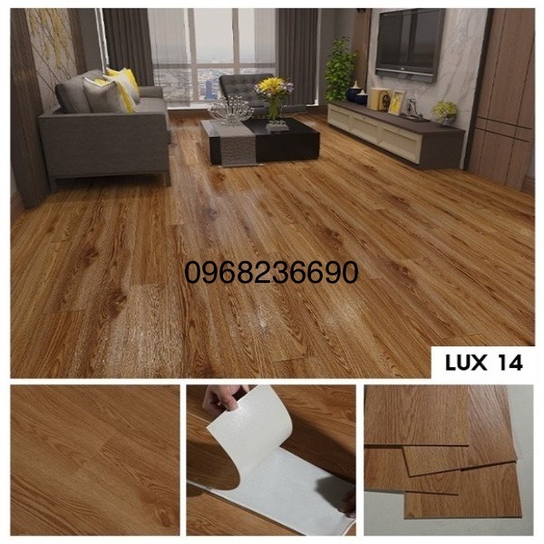 Miễn Phí Vận Chuyển 7 Tấm  Sàn Nhựa Vân Gỗ Keo Dán Sẵn KT 914 x 154 x 2mm