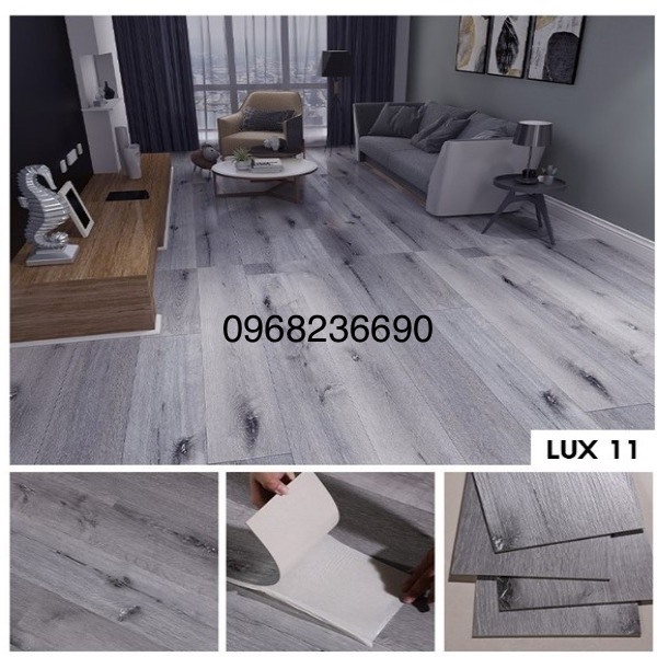 Miễn Phí Vận Chuyển 7 Tấm  Sàn Nhựa Vân Gỗ Keo Dán Sẵn KT 914 x 154 x 2mm