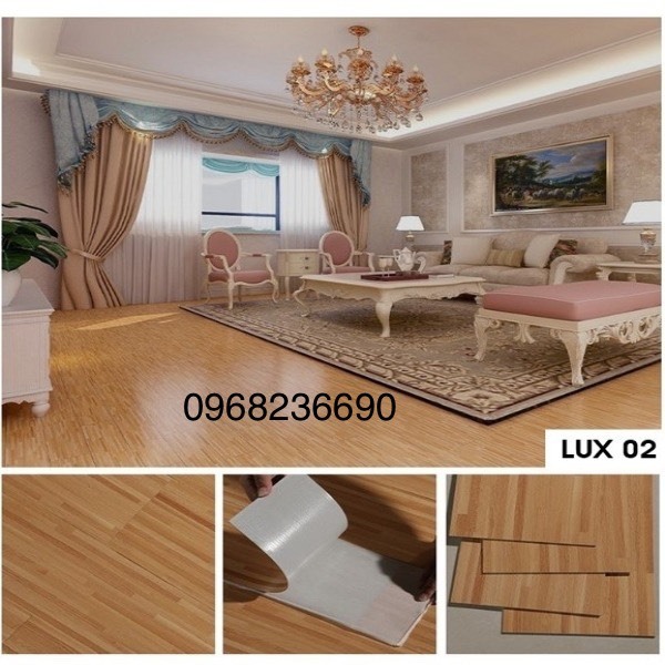 Miễn Phí Vận Chuyển 7 Tấm  Sàn Nhựa Vân Gỗ Keo Dán Sẵn KT 914 x 154 x 2mm