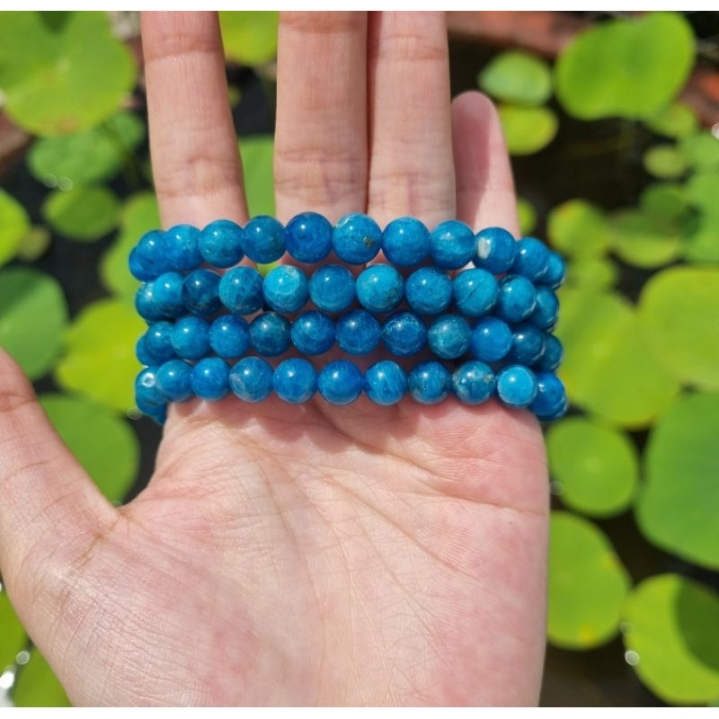 Vòng Blue apatite 7mm, 7.5mm