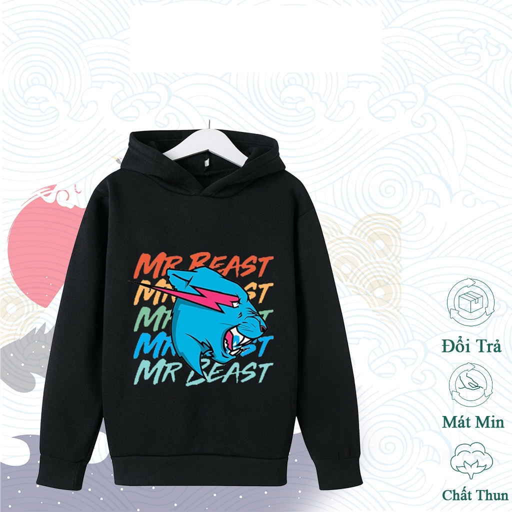 BST Áo hoodie in hình Mr Beast dành cho các fan - Có size Từ 30kg trở lên