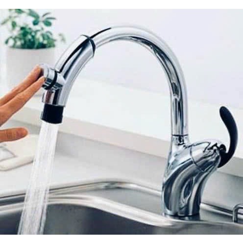 Vòi rửa chén bát Toto TKN34PBTA có dây rút đầu vòi, 2 chế độ- Hàng nội địa Nhật chính hãng
