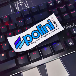 Tem Sticker Logo Phản Quang Polini Dán Xe Máy, Chất Liệu Decal Chống Thấm Nước