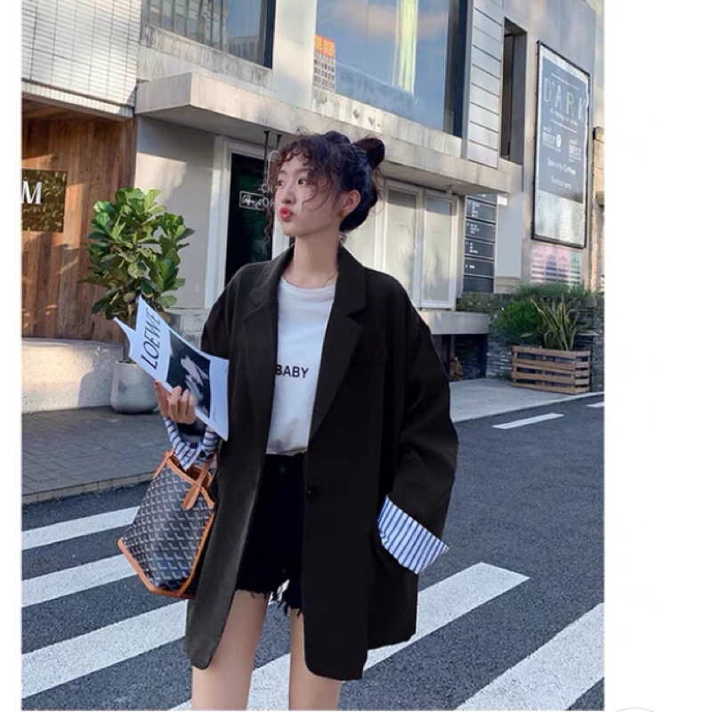 Khoác vest form rộng Peipei women loose-fit blazer