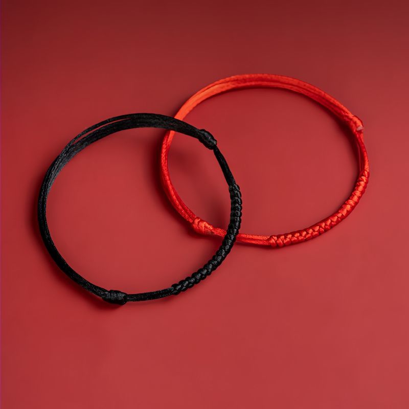 Lắc chân, vòng đeo chân dây đỏ và đen thời trang, cá tính cho nam và nữ