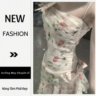 ĐẦM BODY HOA XẺ ĐÙI 2 DÂY PHỐI BÈO NƠ KIỂU DÁNG TIỂU THƯ NHẸ NHÀNG TH124