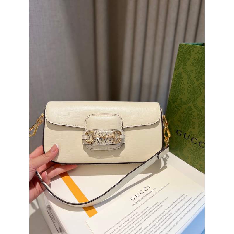 Túi Xách Gucci Horsebit 1955 Shouder Bag Trắng Đen Size 24  -  By Anh Dinh Phuong