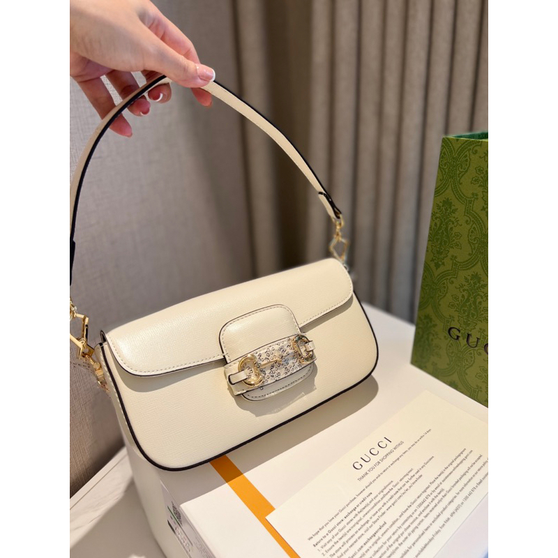 Túi Xách Gucci Horsebit 1955 Shouder Bag Trắng Đen Size 24  -  By Anh Dinh Phuong