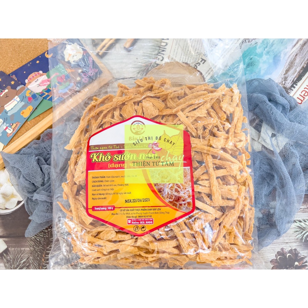 Khô Sườn Non Xé Sợi Thực Phẩm Chay Dễ Dàng Chế Biến Nhiều Món Ngon Bịch 500G