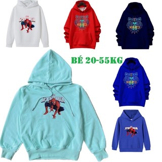 Áo Khoác Bé Trai Dạng Hoodie , Áo Nỉ dài tay chui đầu cho Bé Trai Nhện Có Mũ và túi bên hông