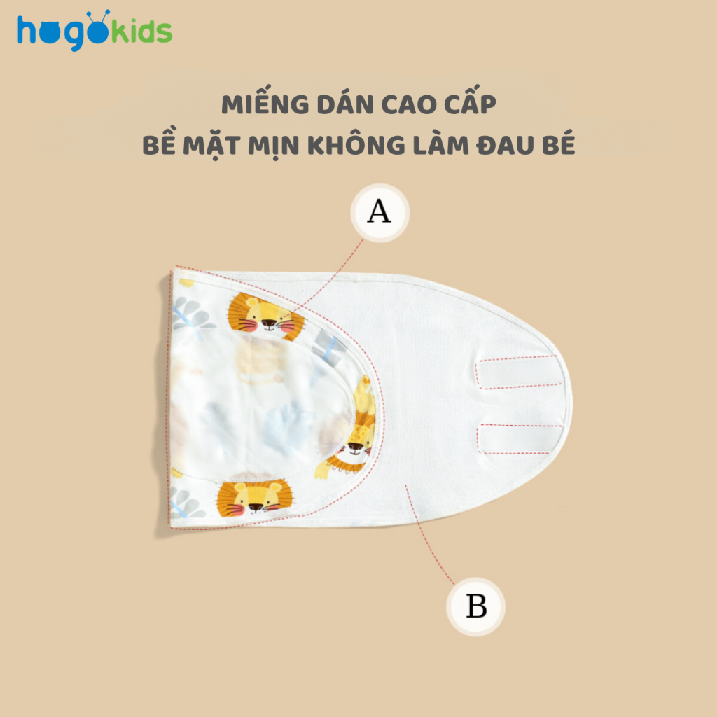 Khăn Quấn Bé Sơ Sinh Chống Giật Mình, Vải Cotton Mềm Mịn Thoáng Khí KT 35x80cm