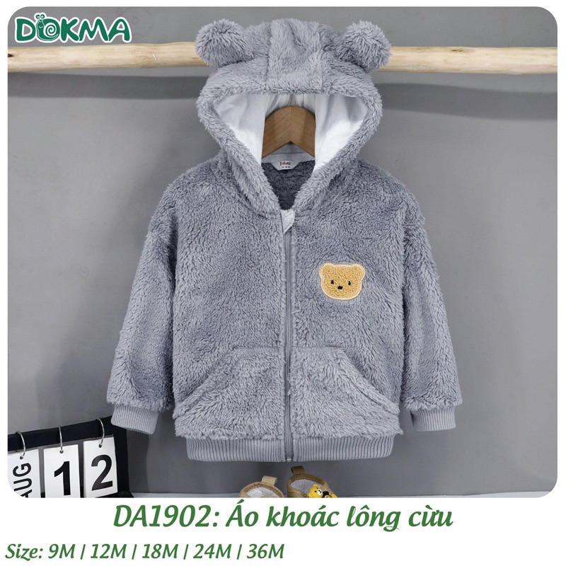 Áo khoác lông Dokma cho bé trai bé gái 6-24m