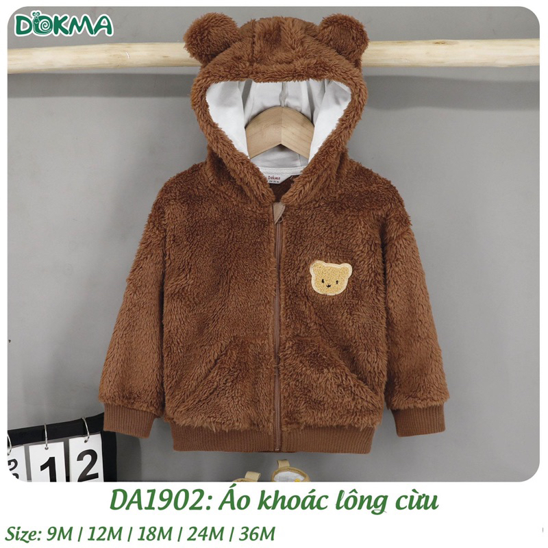 Áo khoác lông Dokma cho bé trai bé gái 6-24m