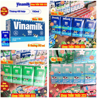 Sữa Tươi 100% Vinamilk 110ml Có Đường, Ít Đường ( 1 lốc x 4 hộp)