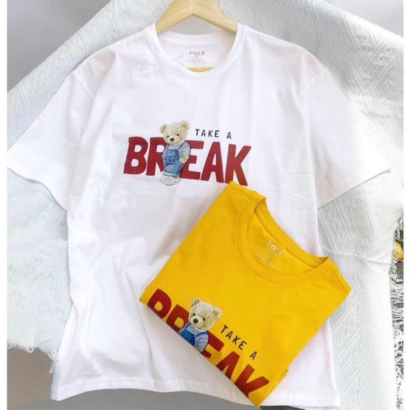 Áo Thun Nữ Form Rộng TOLI Áo BREAK dế thương, Vải Cotton 4 chiều cao cấp. Size S m L ( 40kg-65kg mặc tùy cao