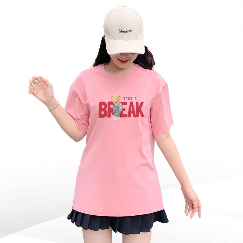 Áo Thun Nữ Form Rộng TOLI Áo BREAK dế thương, Vải Cotton 4 chiều cao cấp. Size S m L ( 40kg-65kg mặc tùy cao