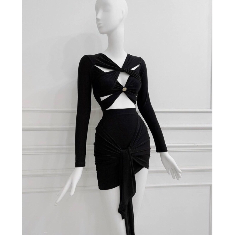 Đầm body cut eo nhúng dúm hông