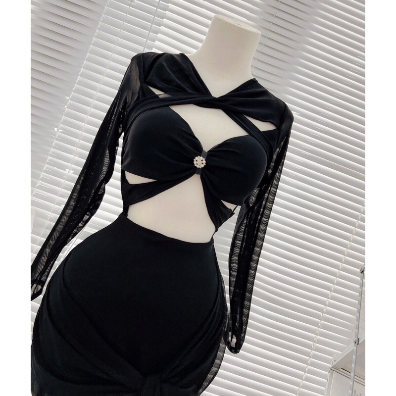 Đầm body cut eo nhúng dúm hông