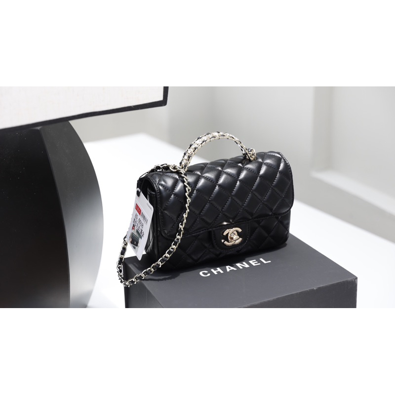 Túi Xách Chann Neo Phiên Bản 2023 Quai Đá Trắng Đen Size 20  -  By Anh Dinh Phuong