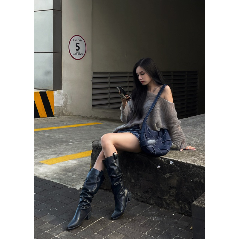 Túi Gân Đeo Chéo Thời Trang Unisex Handmade