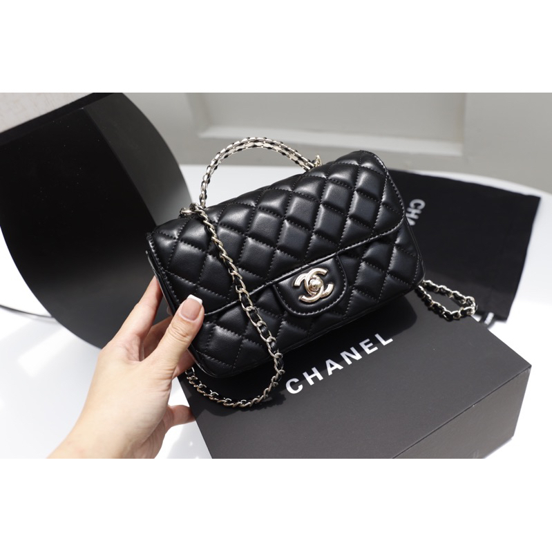 Túi Xách Chann Neo Phiên Bản 2023 Quai Đá Trắng Đen Size 20  -  By Anh Dinh Phuong