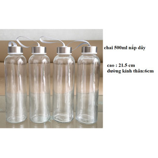 Chai thuỷ tinh 500ml nắp dây
