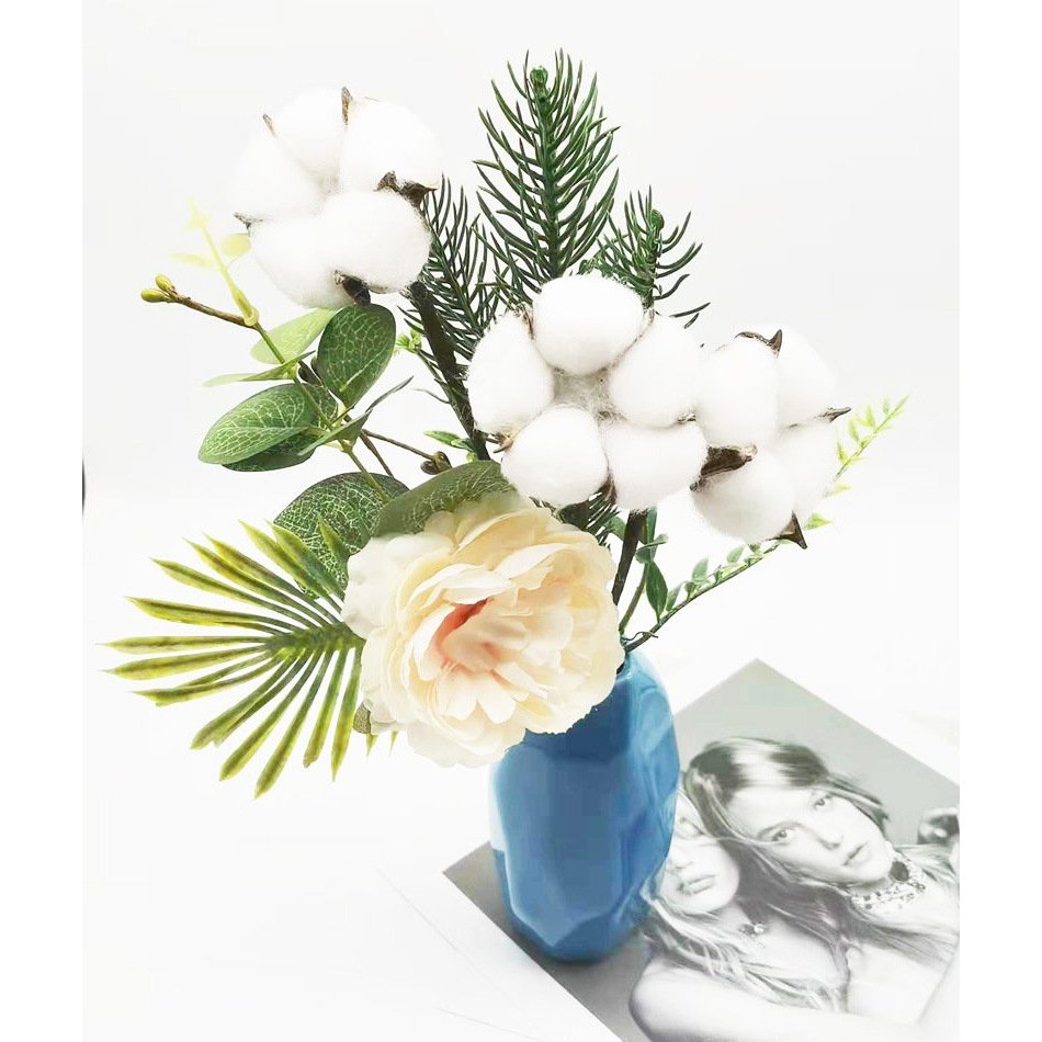 Hoa bông gòn khô nhiều màu - Trang trí noel, trang trí tết, decor