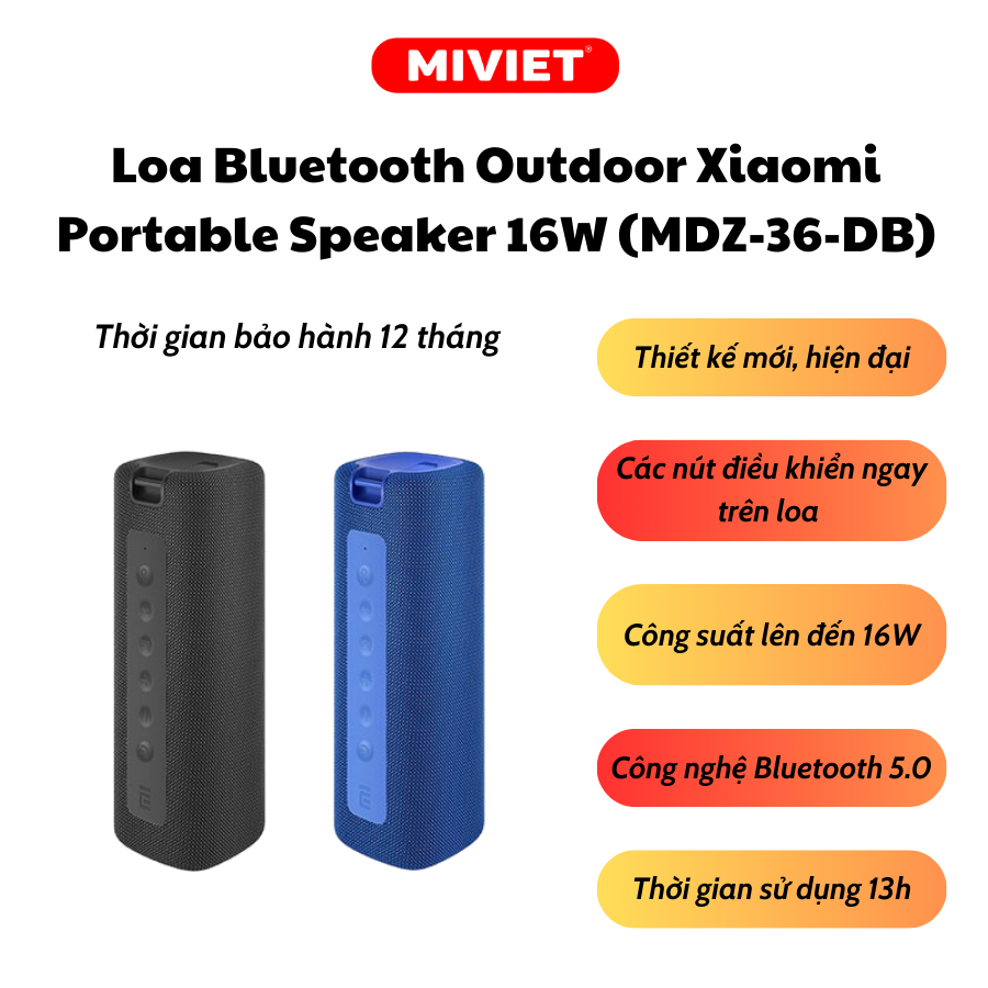 Loa Bluetooth Outdoor Xiaomi Portable Speaker 16W  - Quốc tế - BH 12 tháng - MIVIET