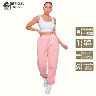 Quần jogger nữ thể thao ống rộng bo gấu đơn giản mặc lên chuẩn phom rất sành điệu