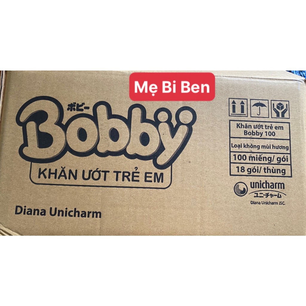 Khăn ướt Bobby không mùi/có mùi 100 miếng/gói - DATE MỚI