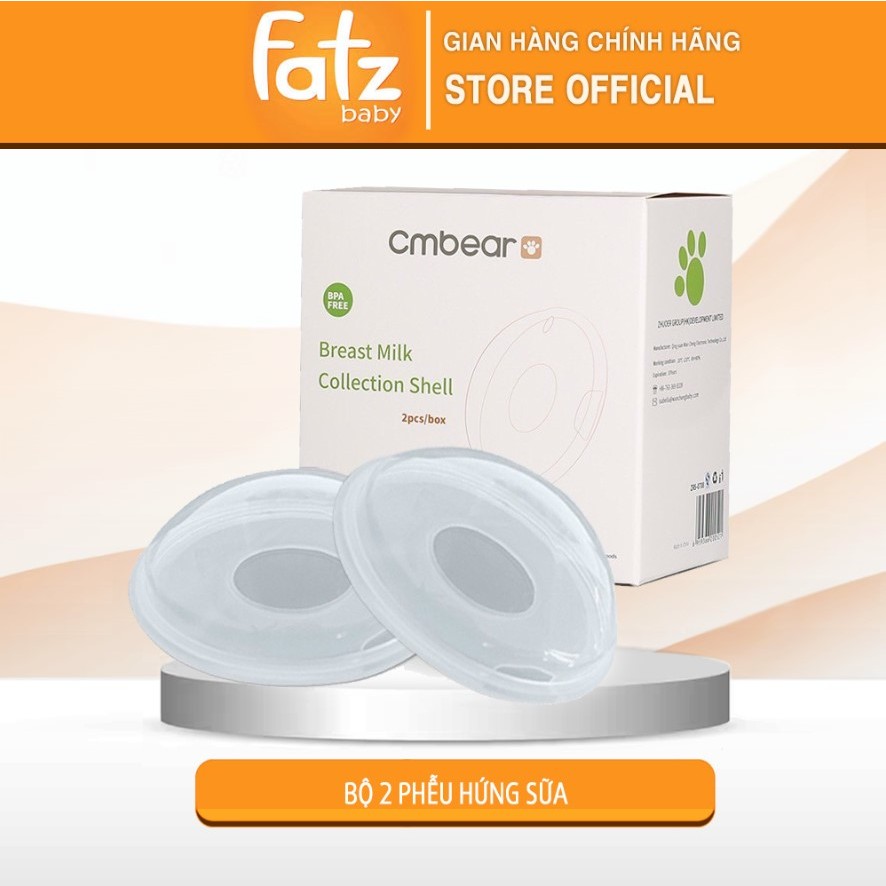 Hộp 2 phễu hứng sữa chống tràn Cmbear chất liệu silicon an toàn cho mẹ và bé