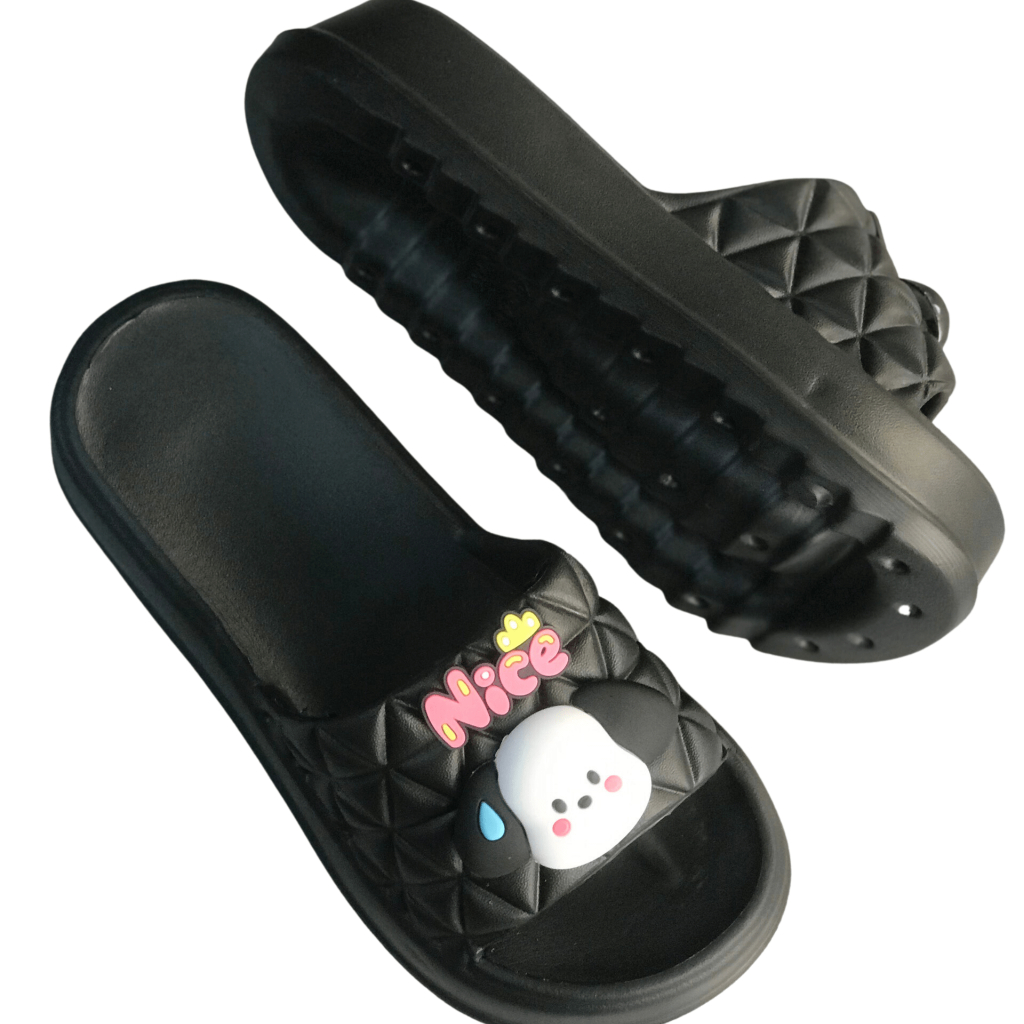 Dép quai ngang nữ đế bánh mì có sticker siêu dễ thương cao 5cm siêu bền mẫu mới khi mua tăng 1 size