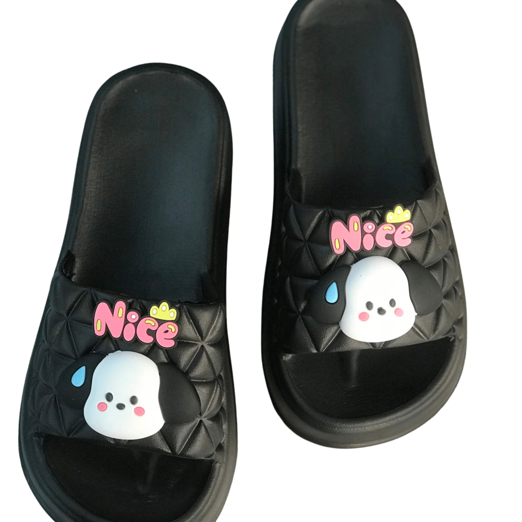 Dép quai ngang nữ đế bánh mì có sticker siêu dễ thương cao 5cm siêu bền mẫu mới khi mua tăng 1 size