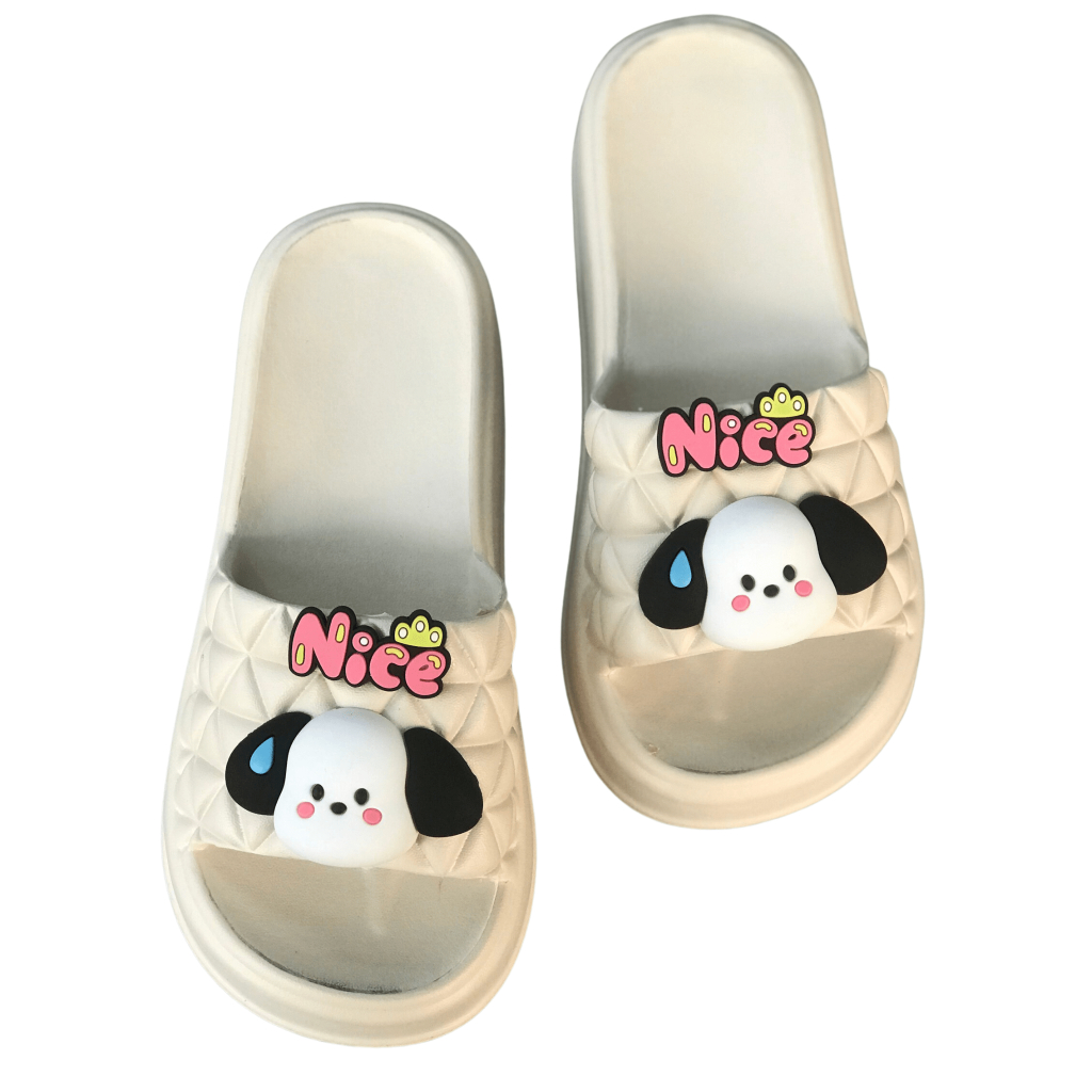 Dép quai ngang nữ đế bánh mì có sticker siêu dễ thương cao 5cm siêu bền mẫu mới khi mua tăng 1 size