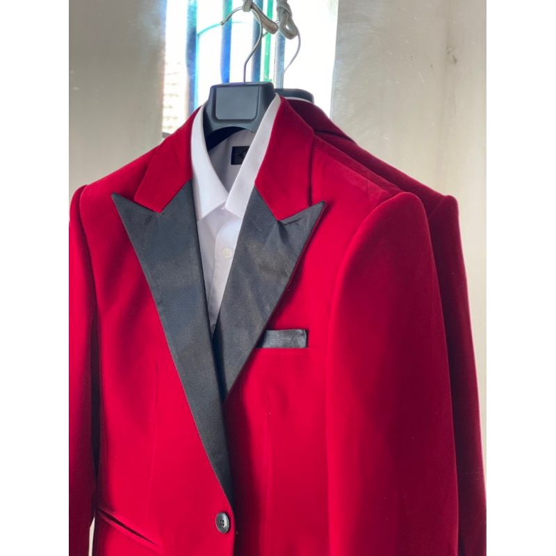 Áo vest nam nhung đỏ đô,phong cách trẻ trung dễ phối đồ