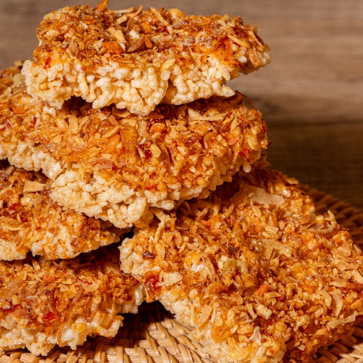 Cơm cháy ruốc hành phi Siêu ngon giòn rụm - Loại cay vừa - túi 250g | Đồ ăn vặt Bếp Cô Như