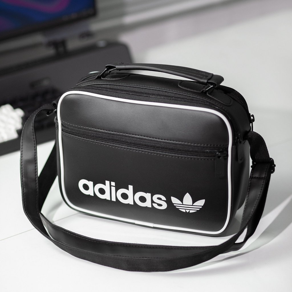 Túi Đeo Chéo Nam Adi.das 3 Ngăn Chất Da Trượt Nước Túi Đeo Vai Đựng Ipad Bảo Hành Trọn Đời Khóa Kéo Đường May